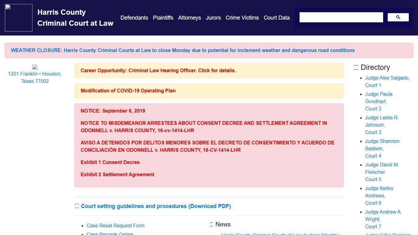 Harris County Criminal Courts at Law